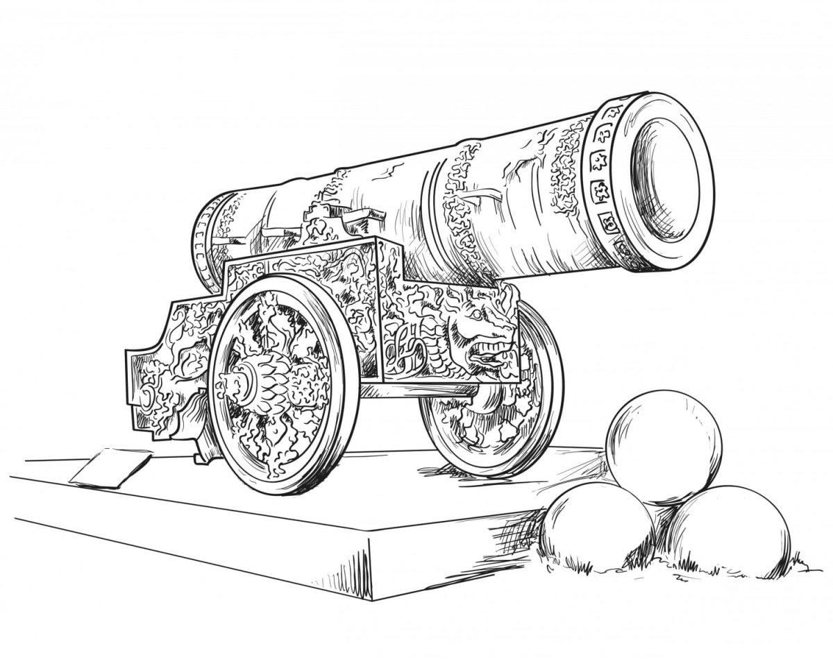 Раскраска царь пушка в Москве