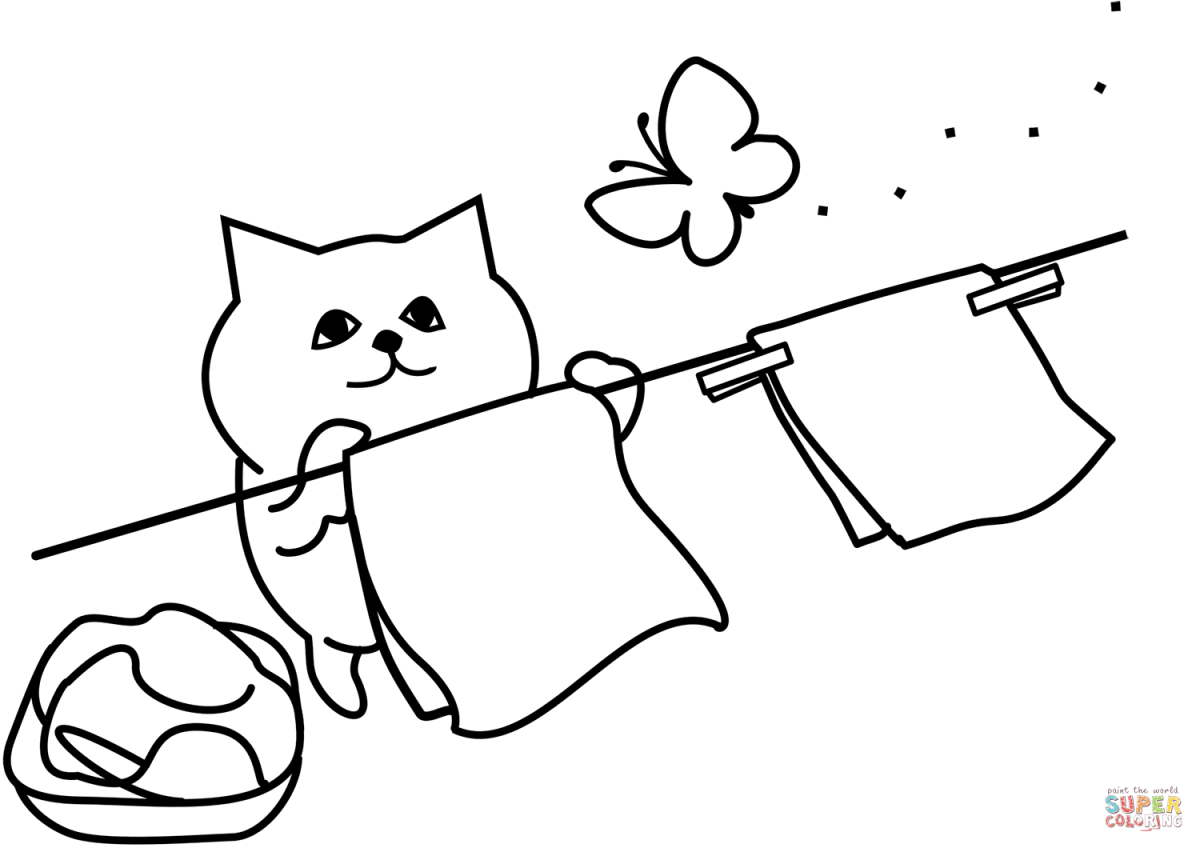 Раскраска кот Басик