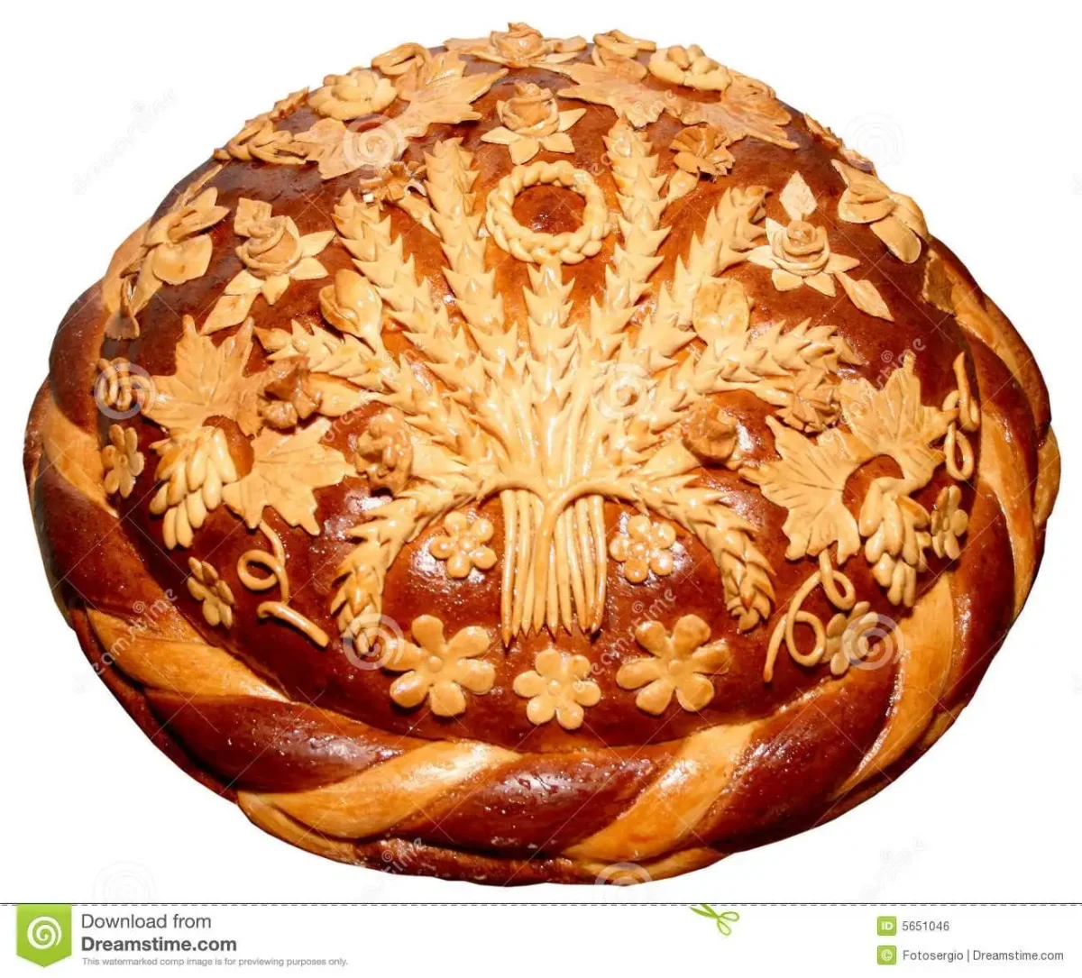 Узоры на круглом хлебе