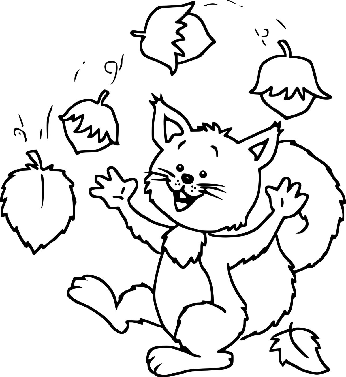 Осенние животные раскраска для