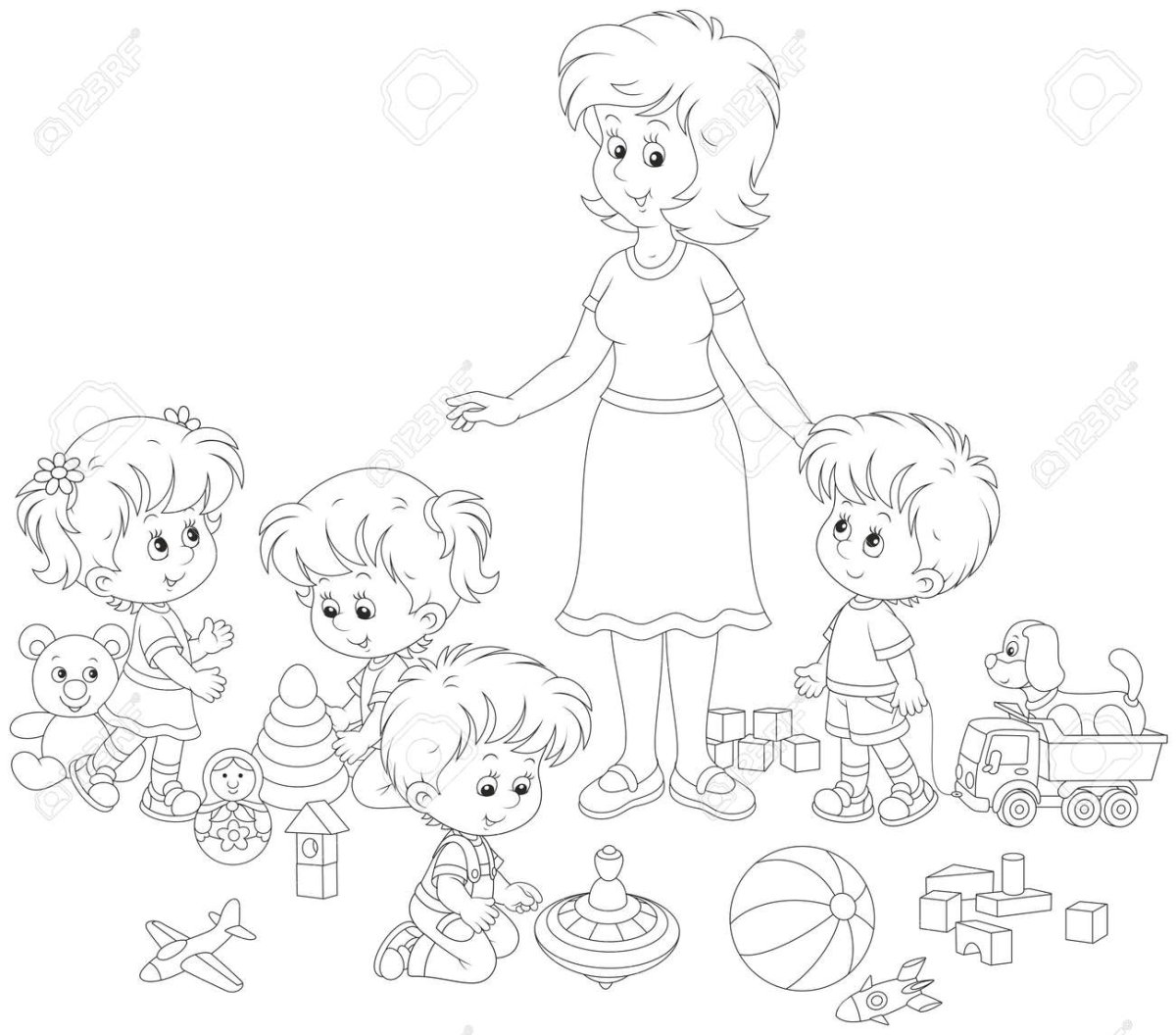 Школа раскраска для детей