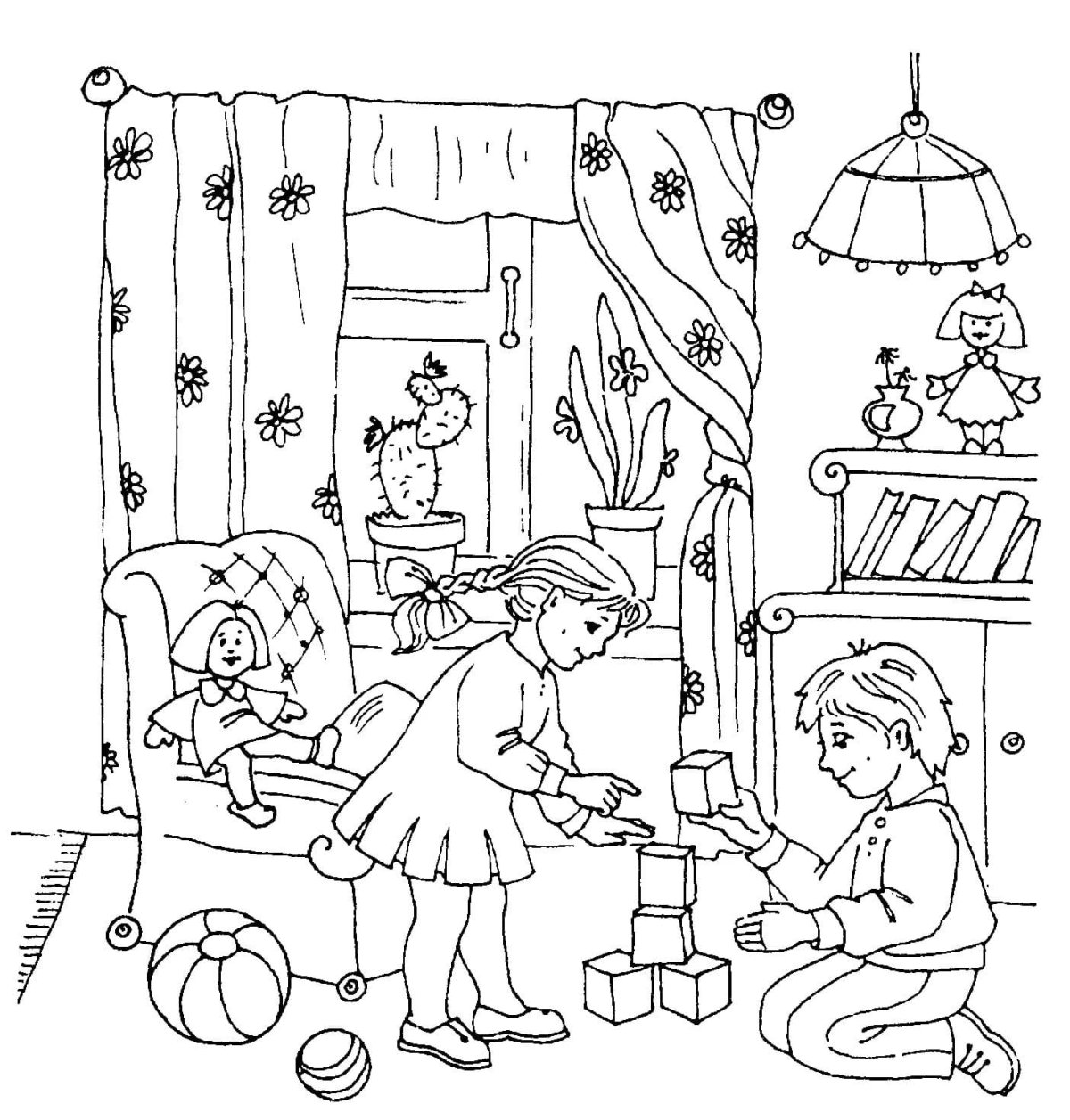 Раскраска из школы в садик