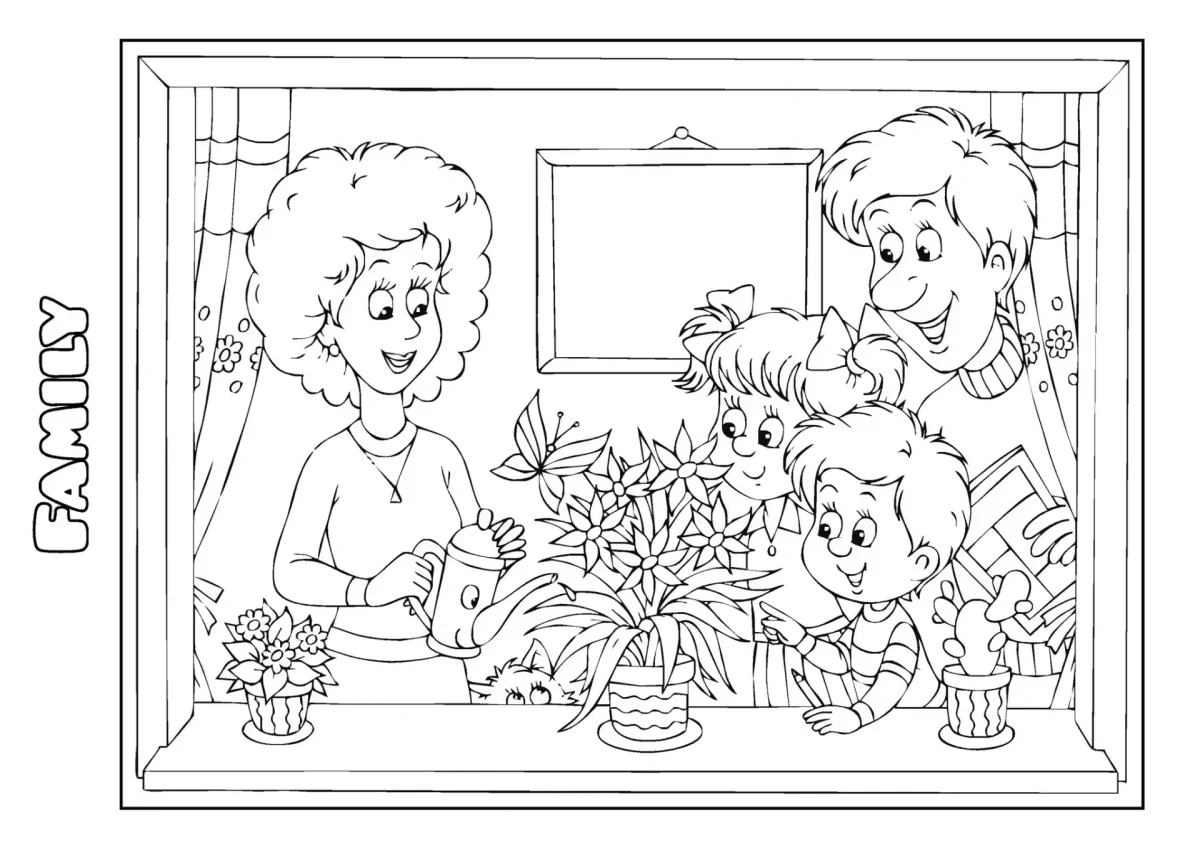 Раскраска семья