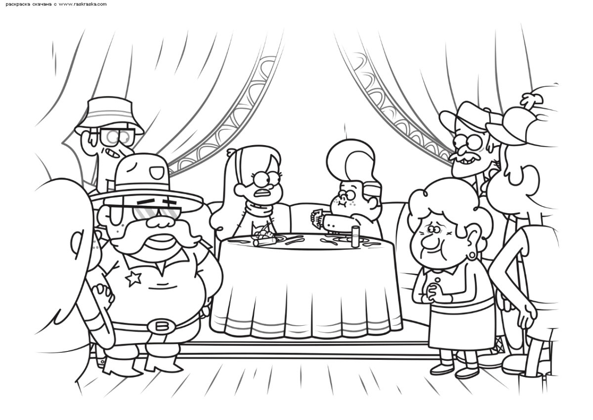 Гравити Фолз раскраска Гедеон