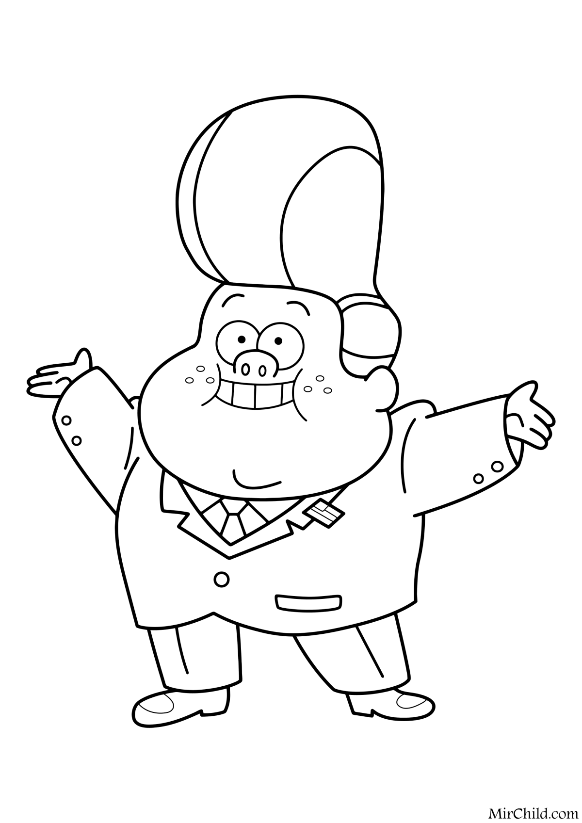 Раскраска Гравити Фолз Гидеон