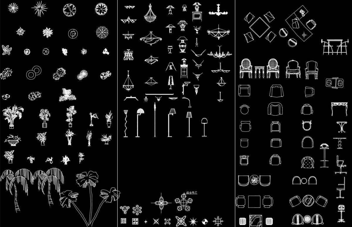 Скамейки блоки Автокад