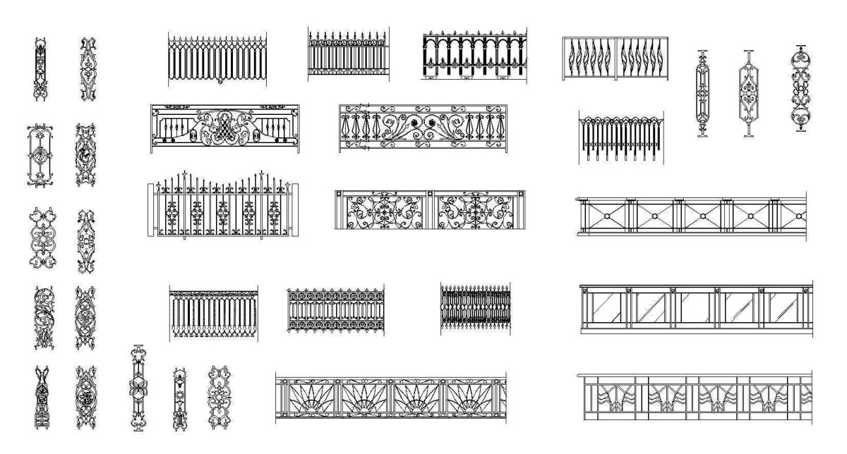 Блок Автокад ограждение балкона
