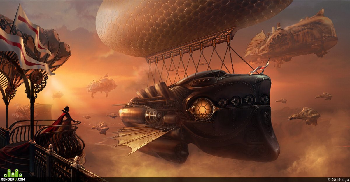 Воздушный пират дизельпанк
