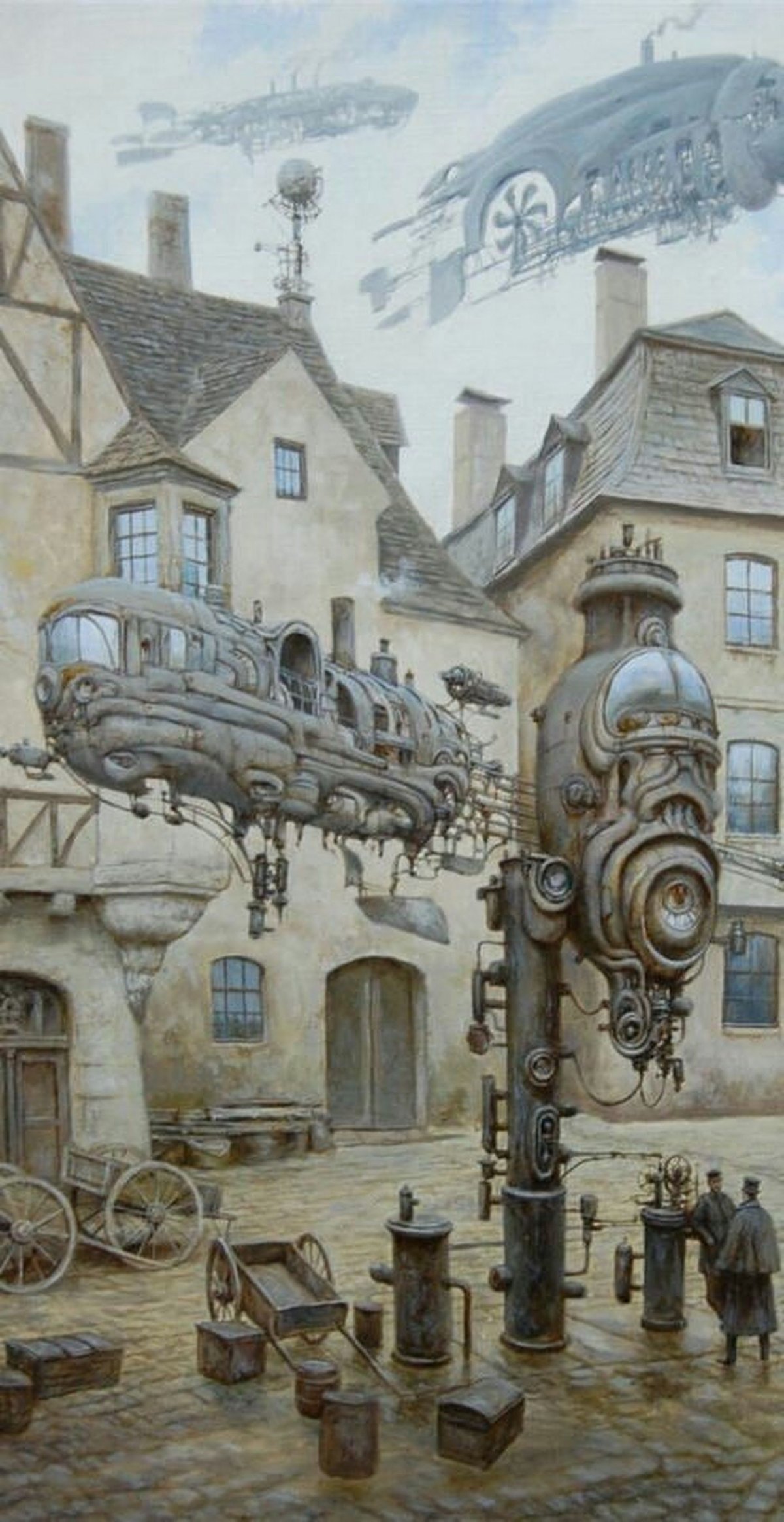 Город Готика стимпанк футуризм