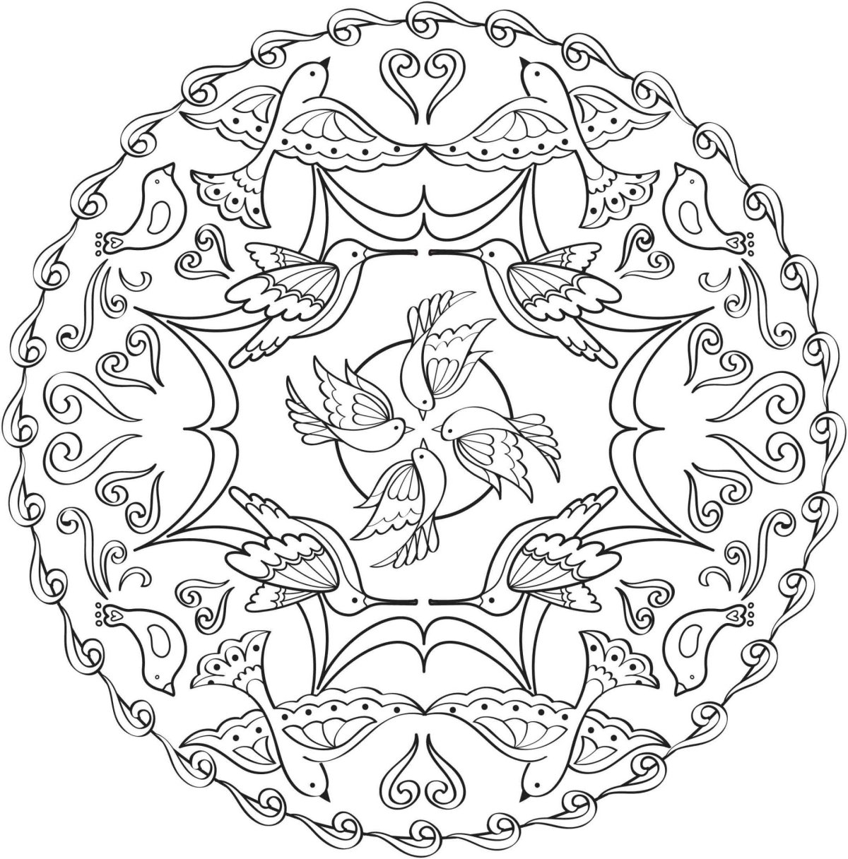 Сказочные мандалы для раскрашивания