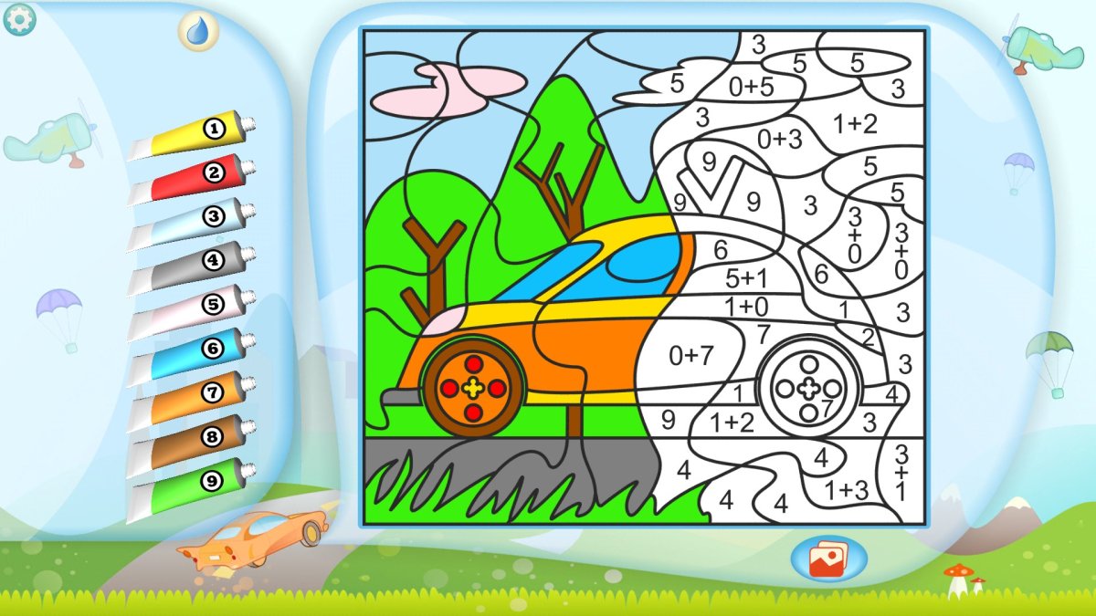 Раскраска по номерам машинки