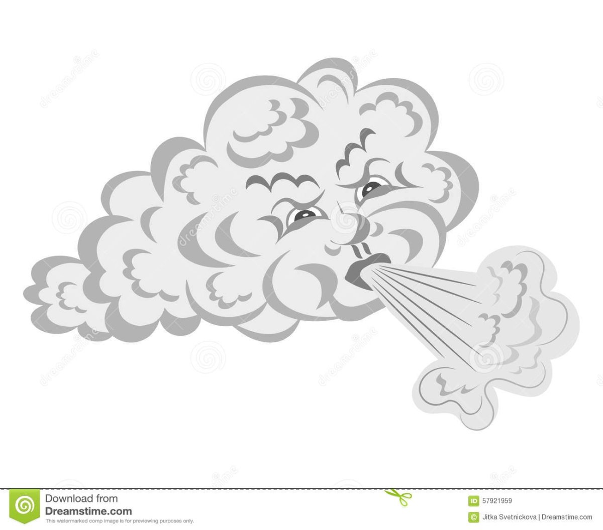 Облако дует ветер