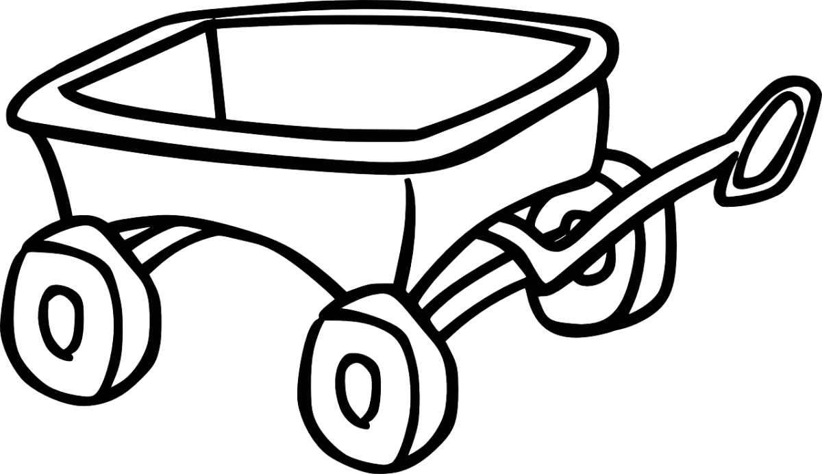 Тачка Садовая раскраска для детей