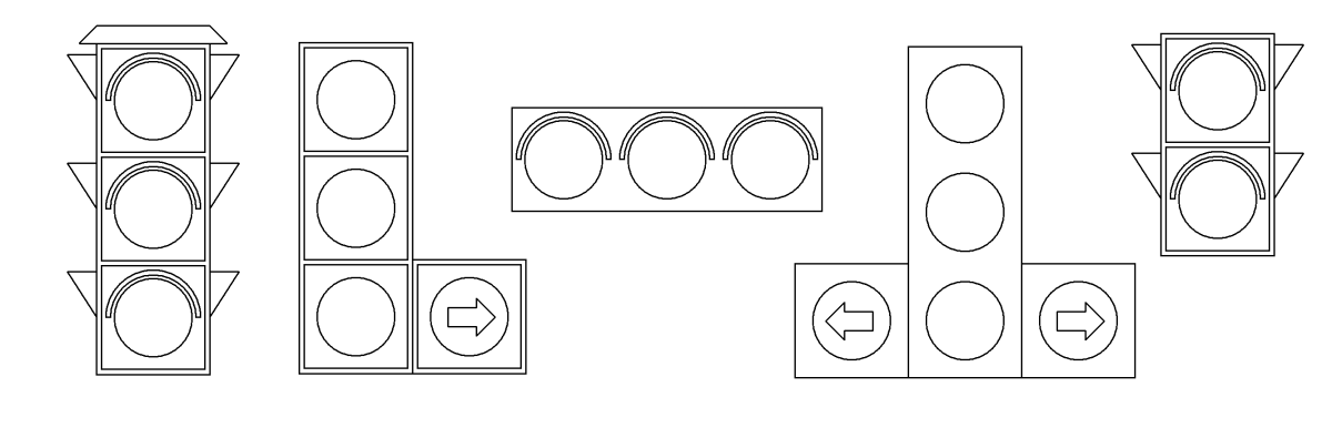 Трафарет светофора для рисования
