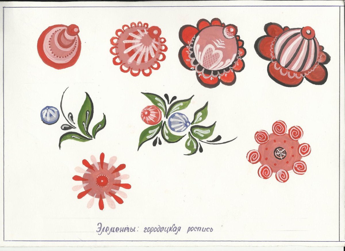 Городецкая роспись из Розанов и купавок