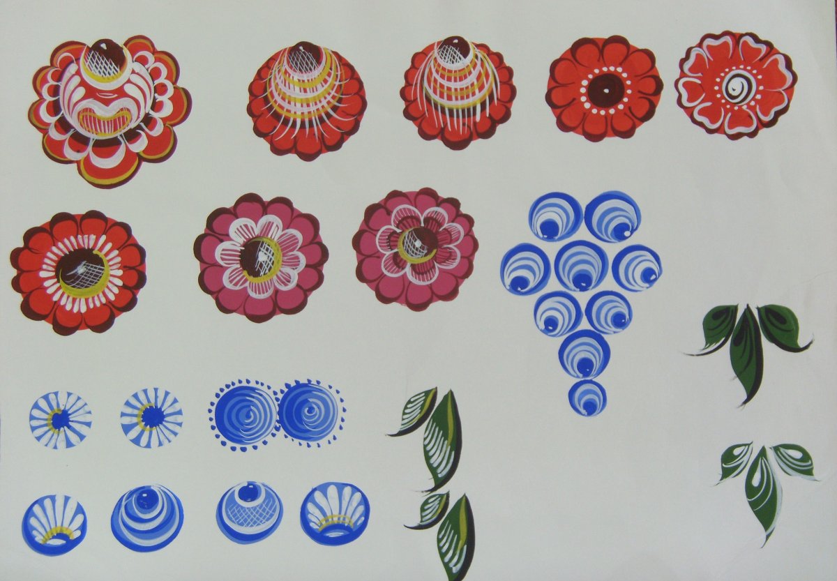 Узоры Городецкой росписи