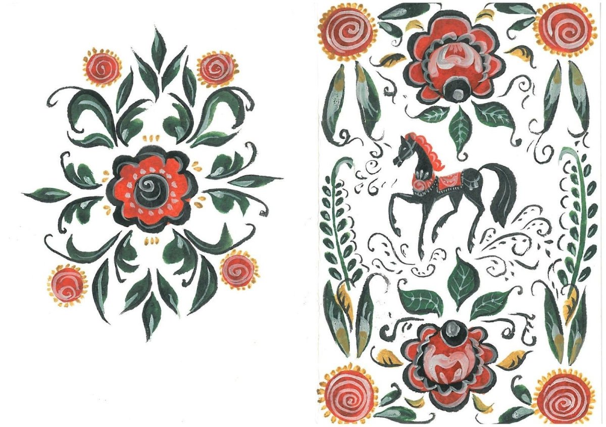 Городецкая роспись теневка