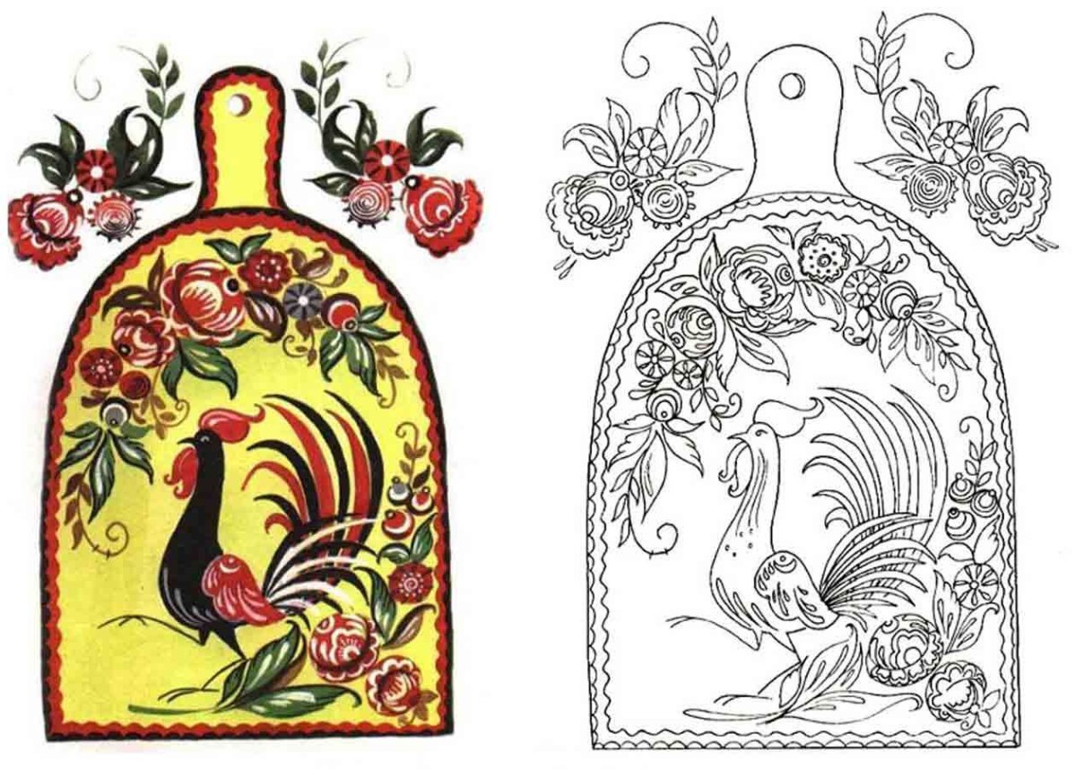 Цветочная роспись Городец