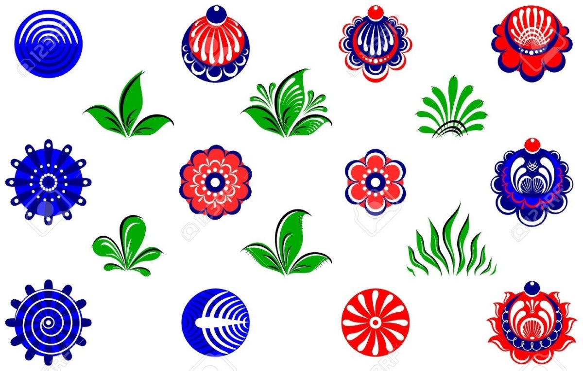 Городец роспись вектор