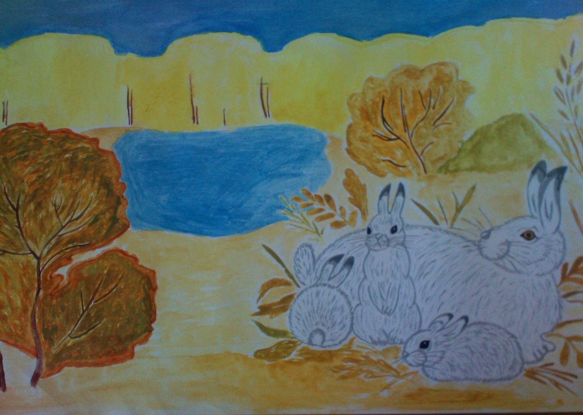 Рисунок к произведению Листопадничек для 3 класса