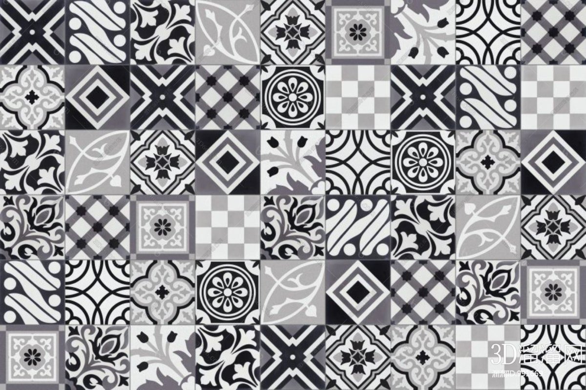 Черно белая плитка с узором