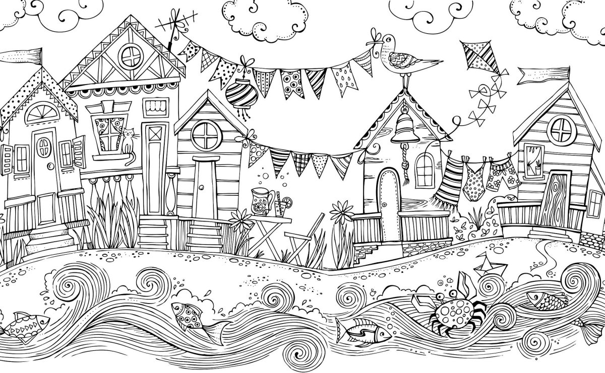 Сказочный город раскраска