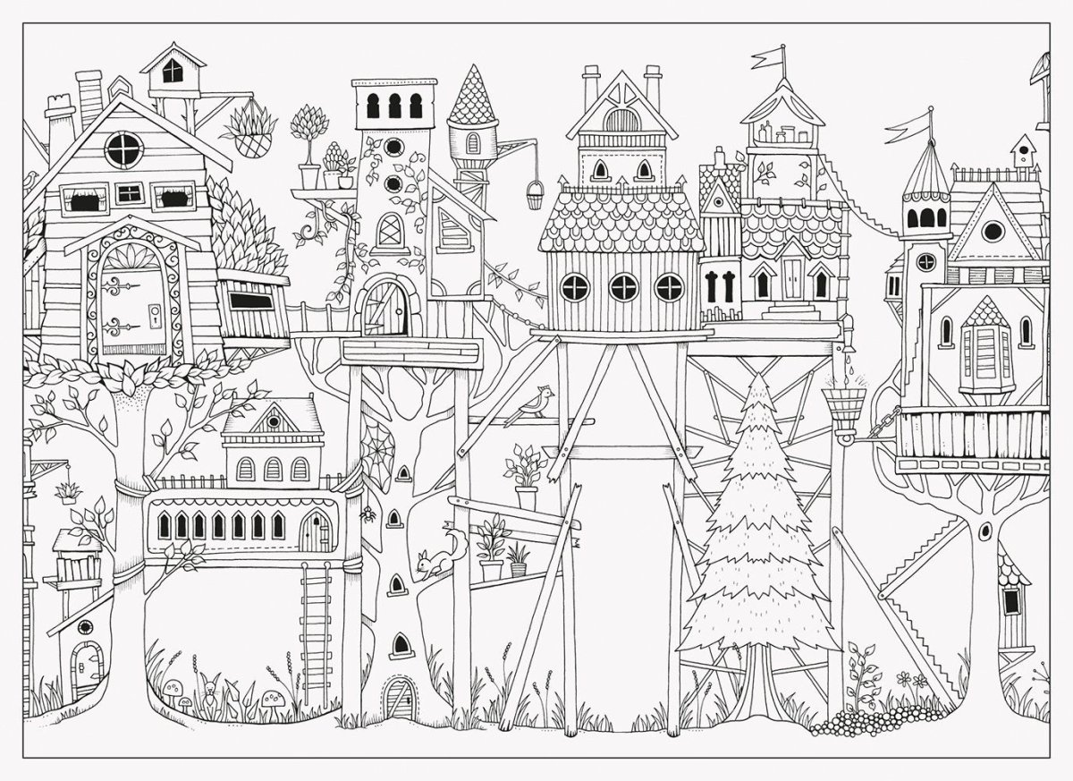 Раскраска сказочный городок