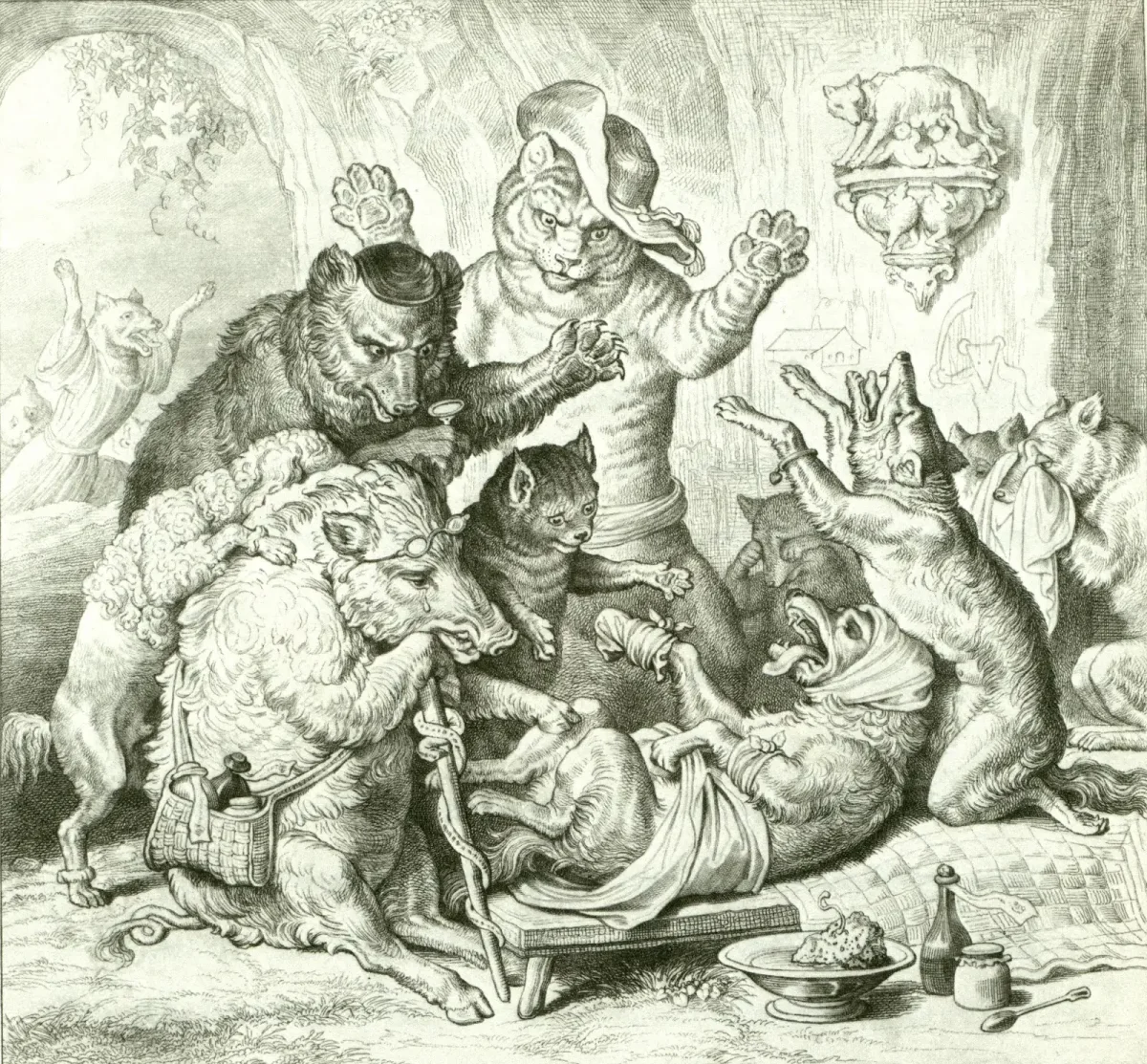 Рейнеке Лис Гете Гравюры