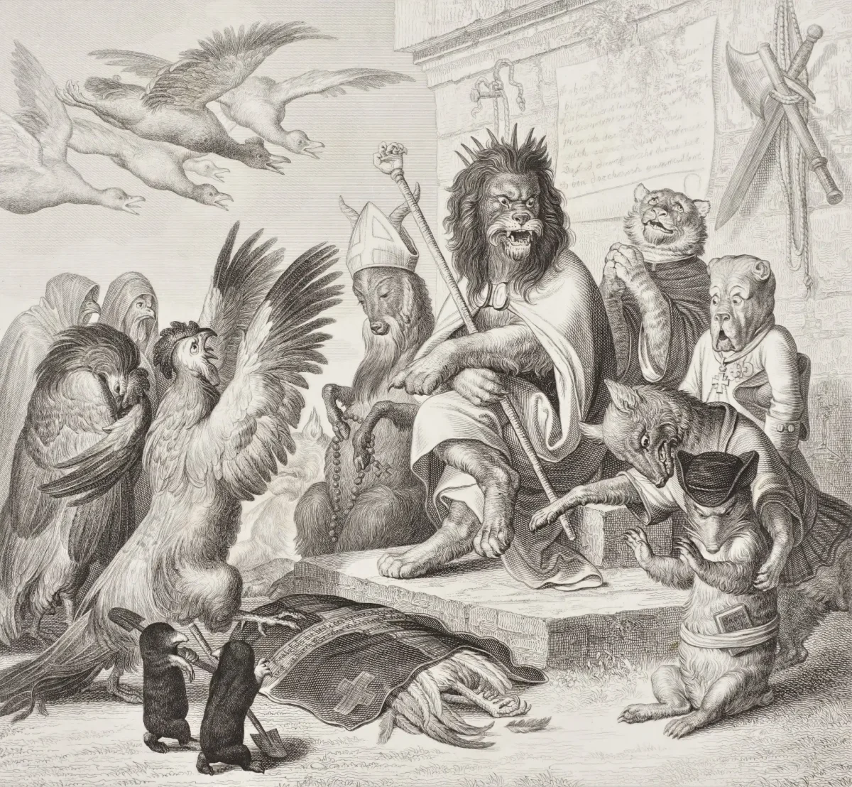 Рейнеке Лис Гете Гравюры