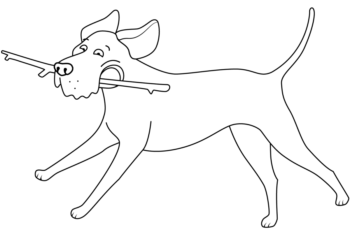 Раскраска собака лает