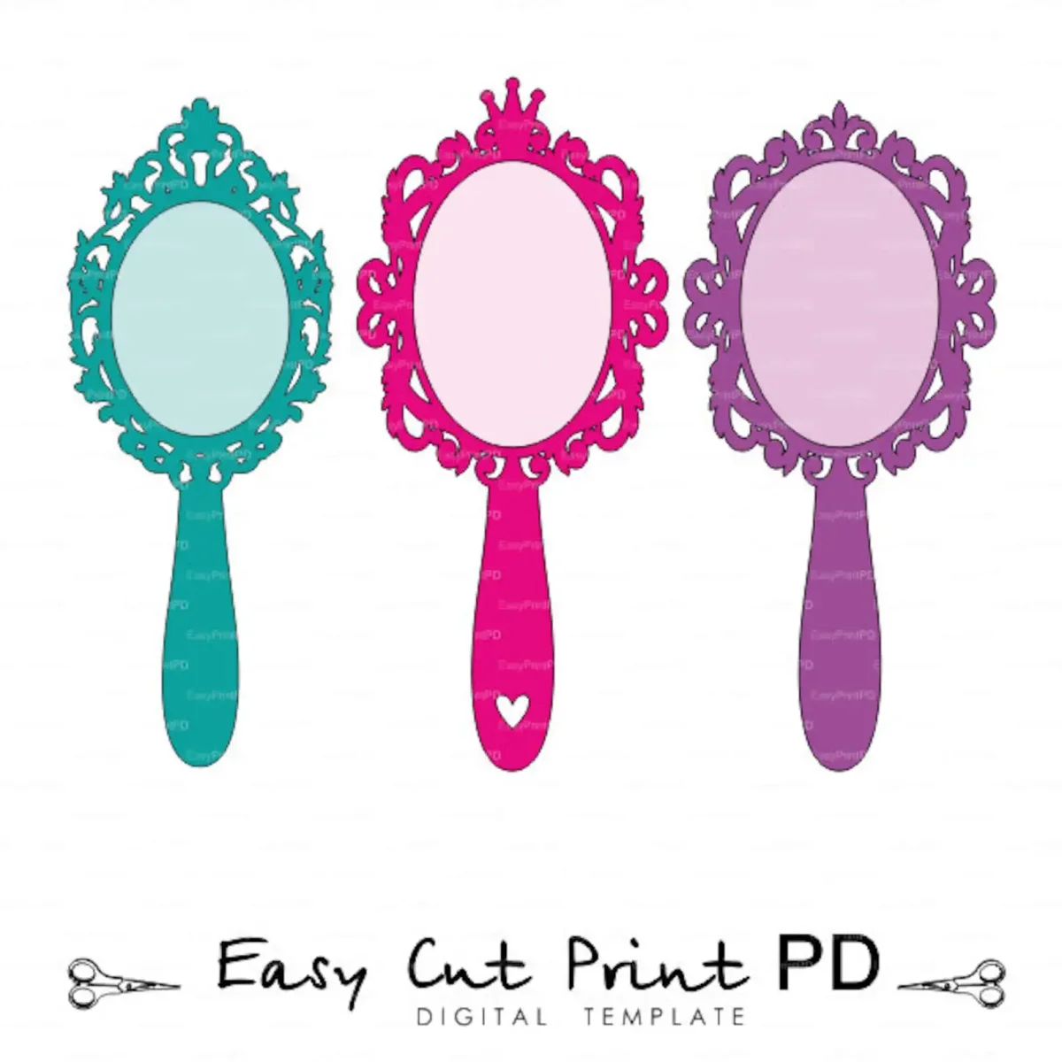 Трафарет зеркала с ручкой