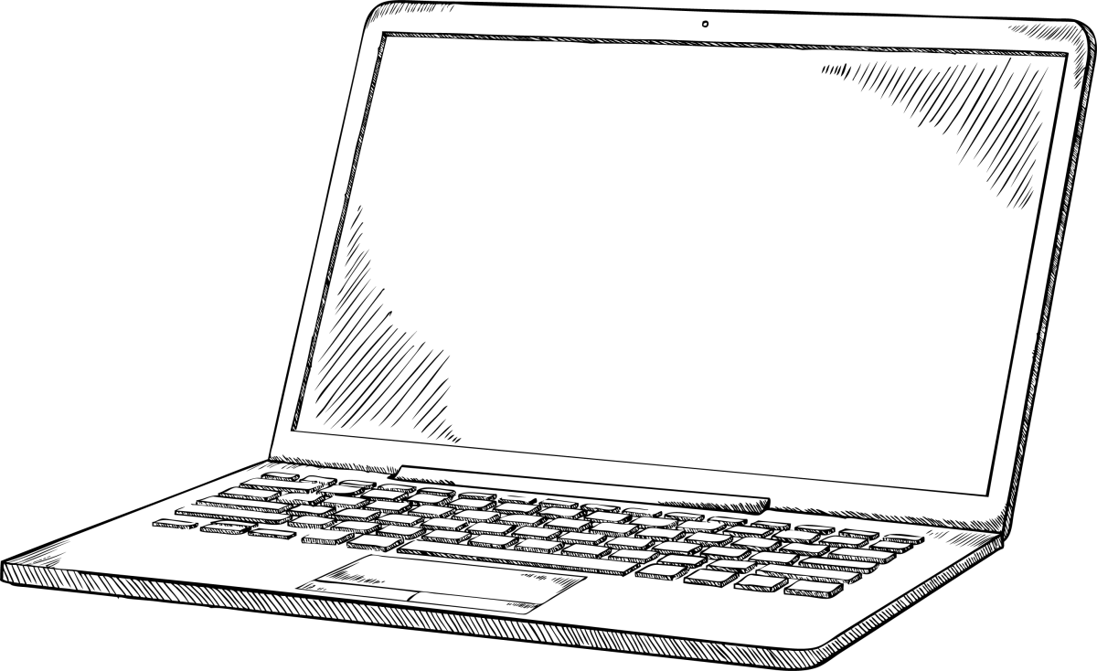 Рисунок ноута сбоку