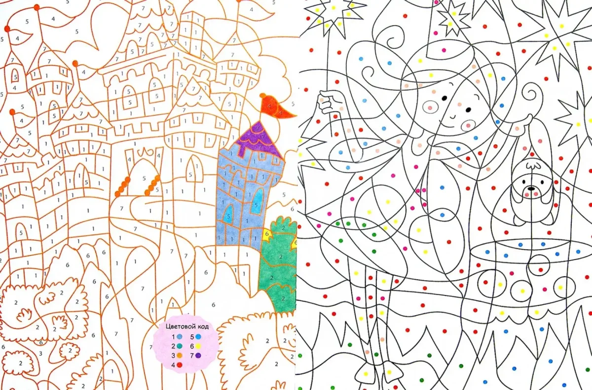 Новогодние раскраски по цифрам