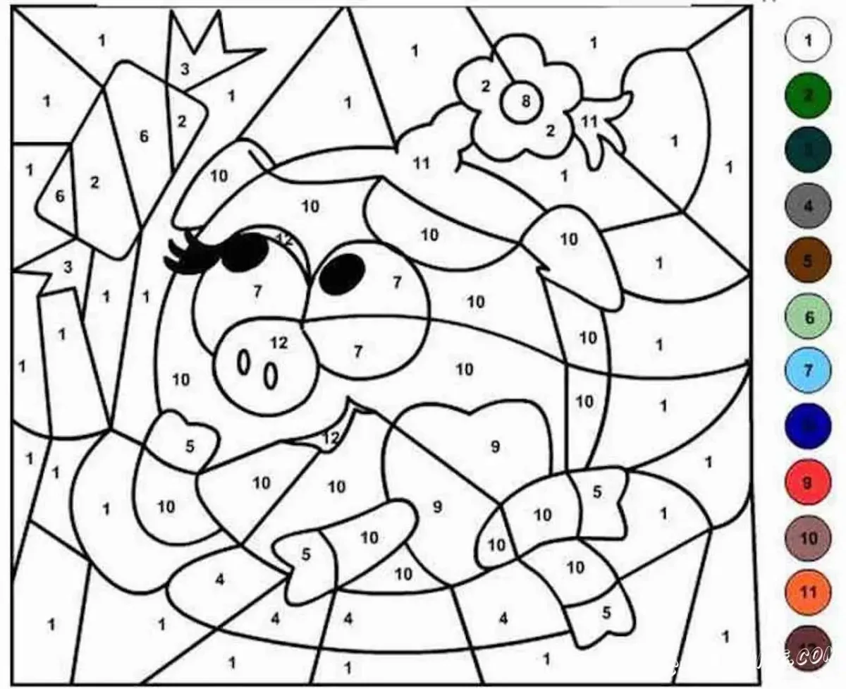 Новогодние раскраски по цифрам для детей