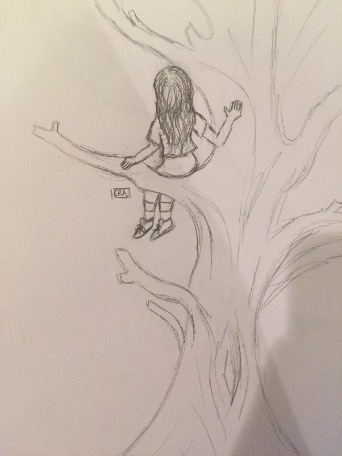 Девушка дерево рисунок