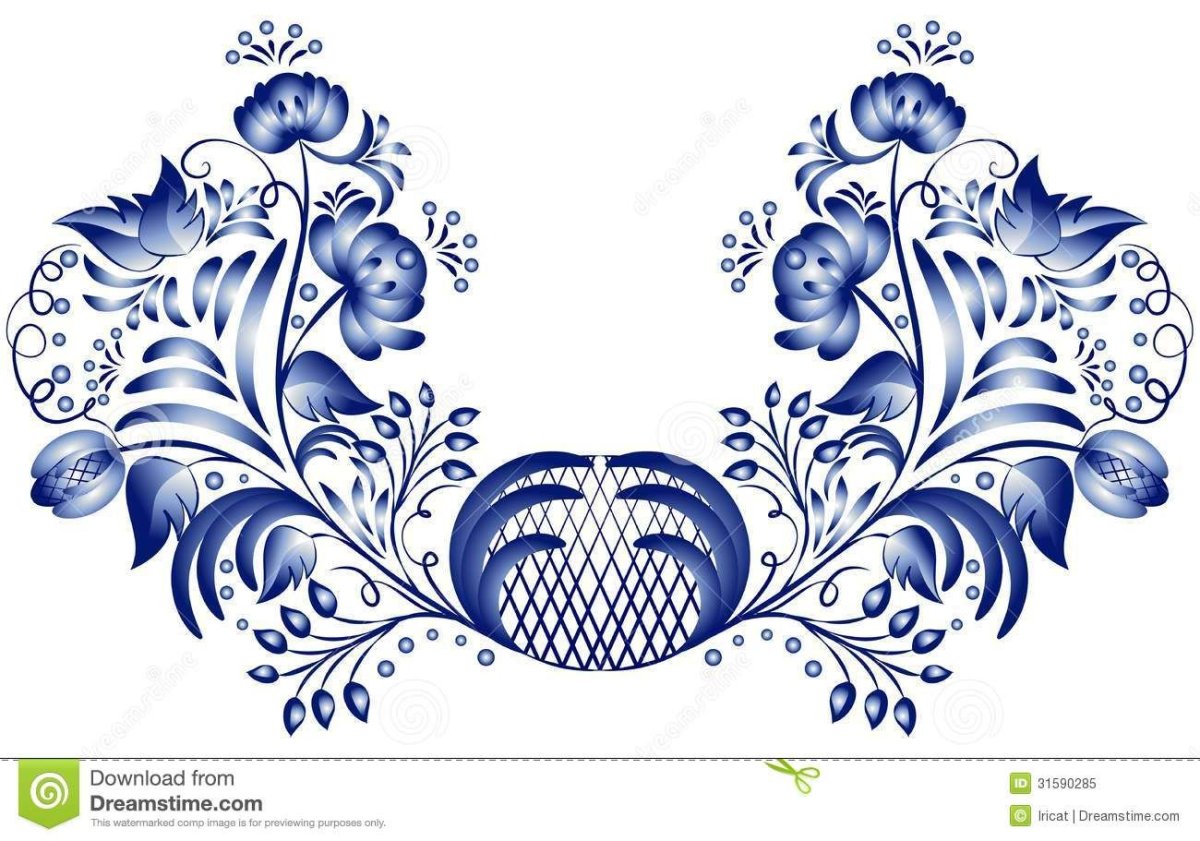 Рисование в стиле Гжель