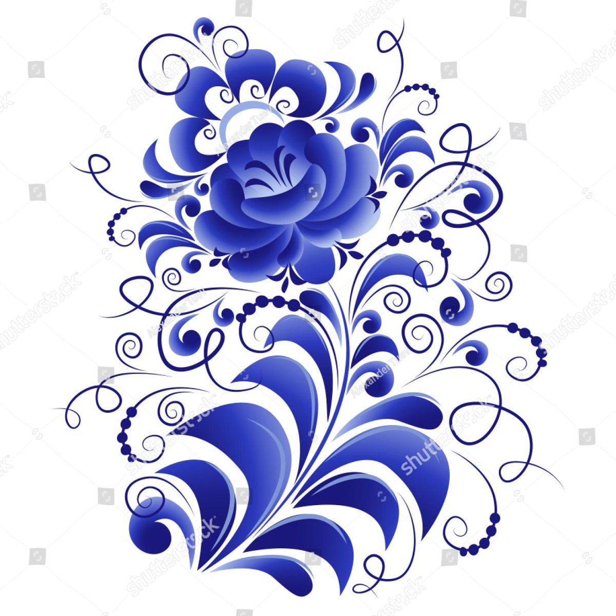 Гжель орнамент вертикальный