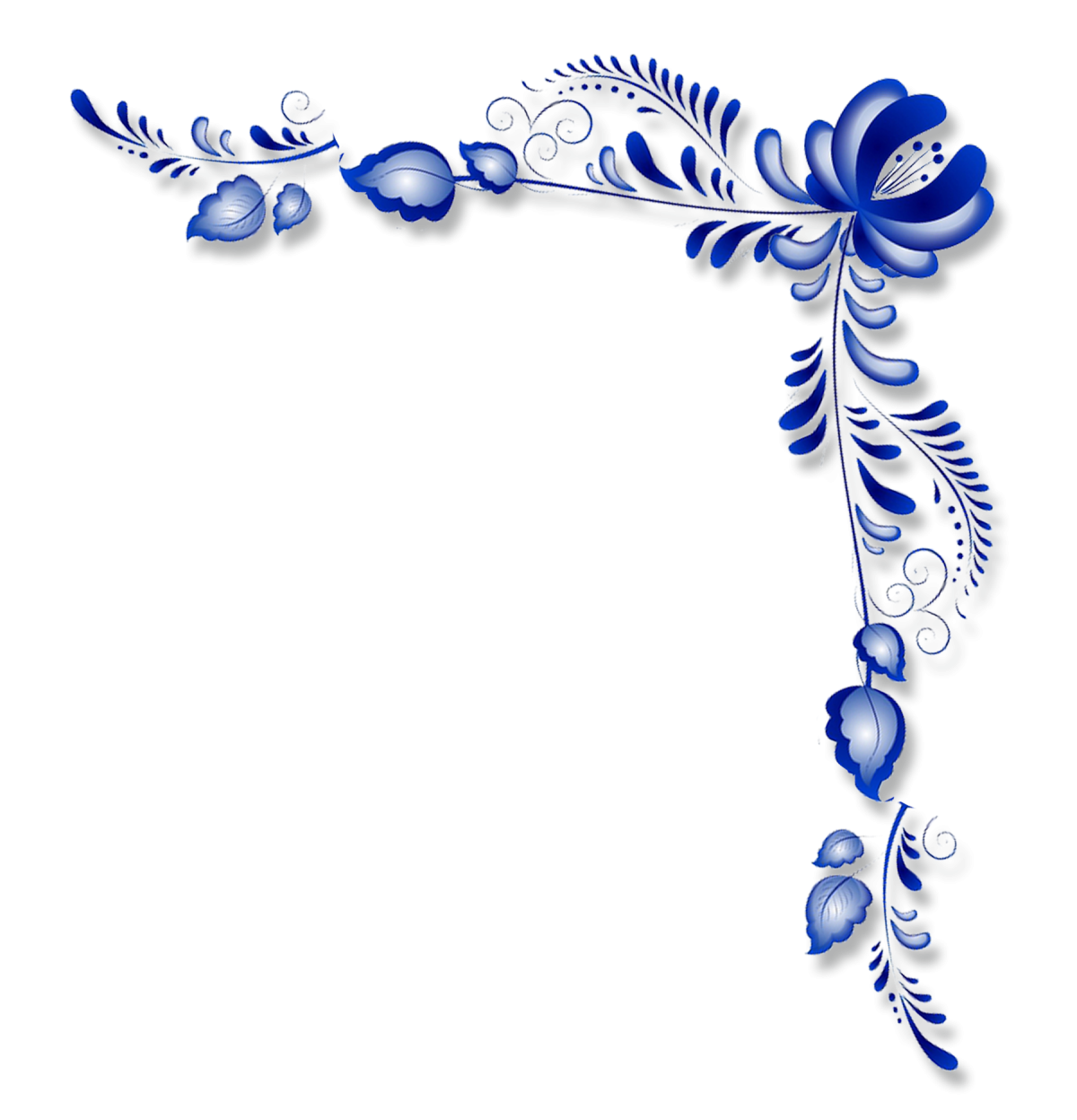 Гжель растительный орнамент