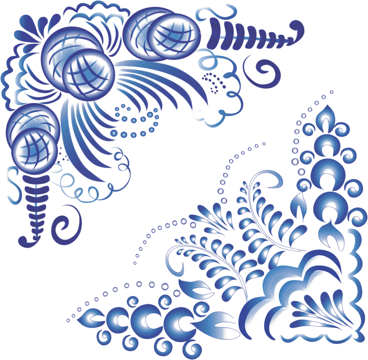 Логотипы в стиле гжельской росписи