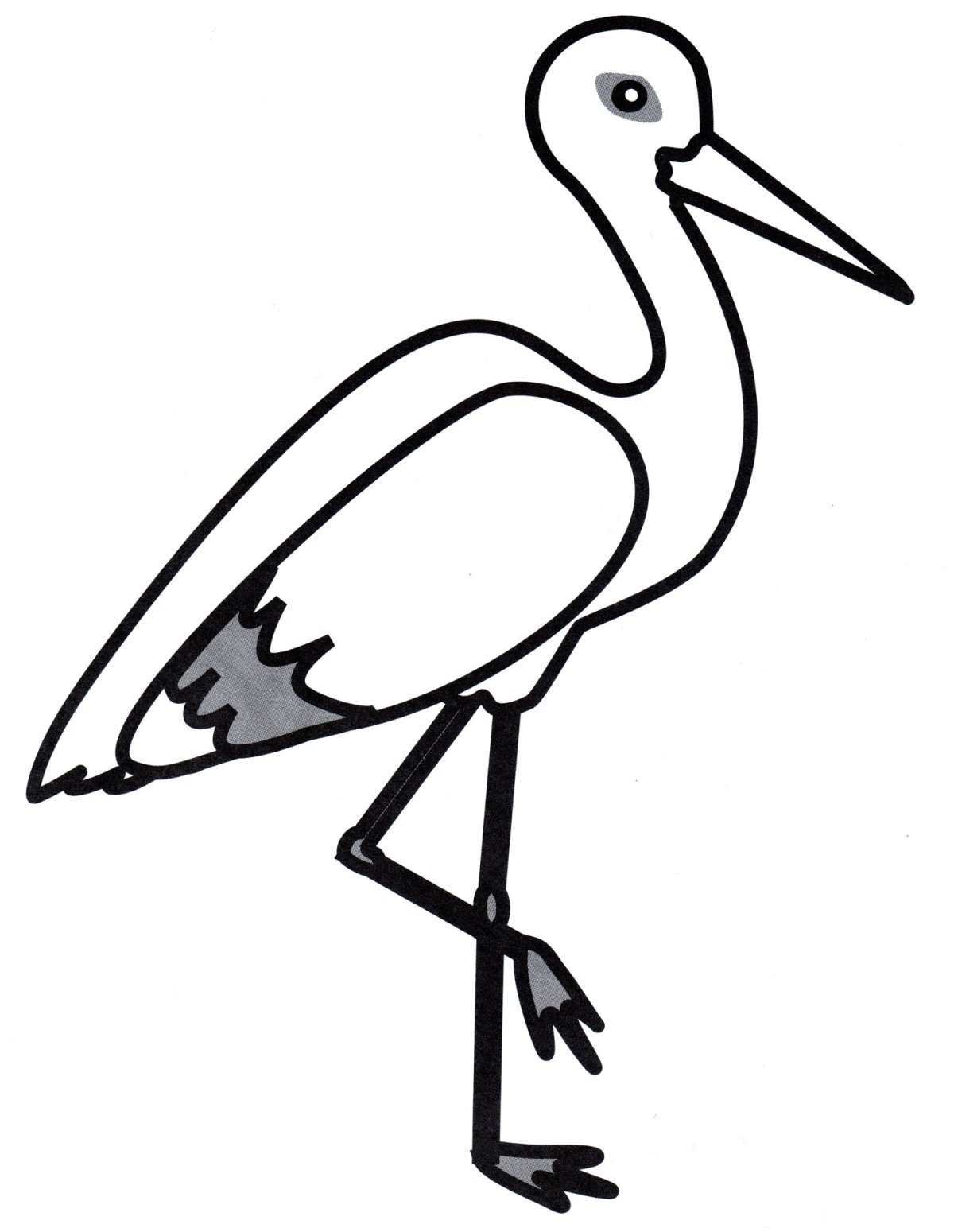 Трафарет аиста для вырезания