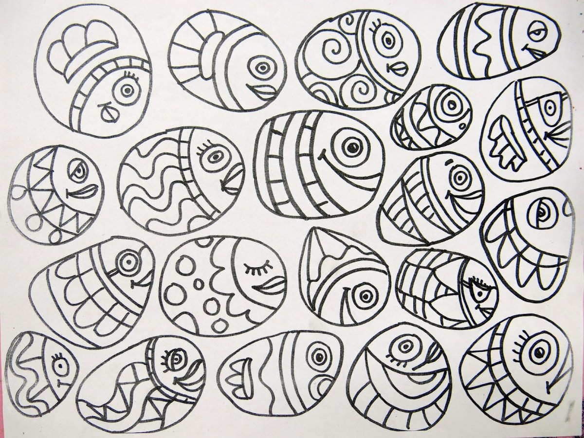 Рисунок девочка на гальке