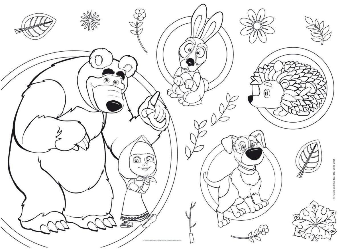 Раскраска Маша и медведь Медведица