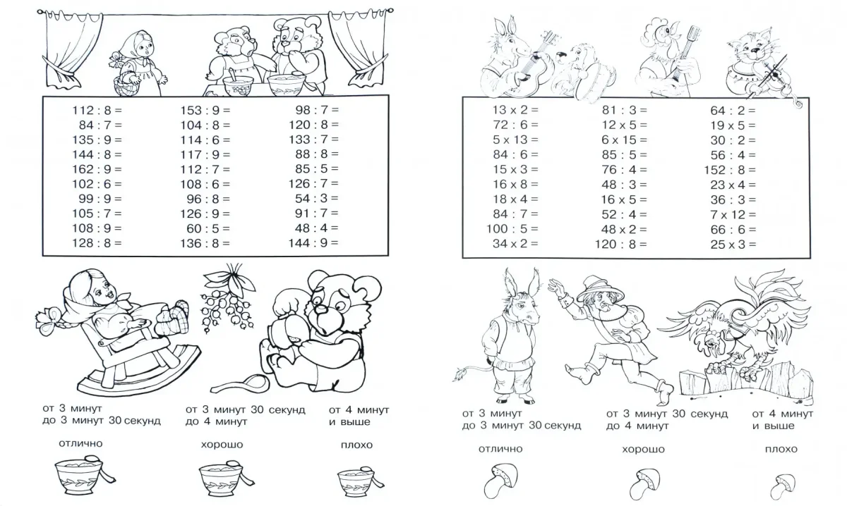 Деление трёхзначного числа на однозначное 3 класс в столбик карточки