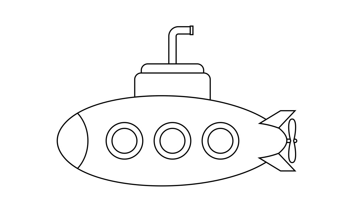 Подводная лодка рисунок для детей 3-4