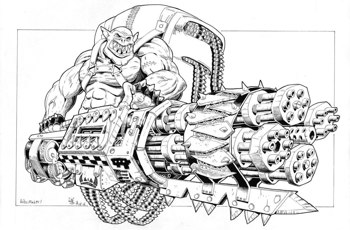 Раскраска вархаммер 40000 орки