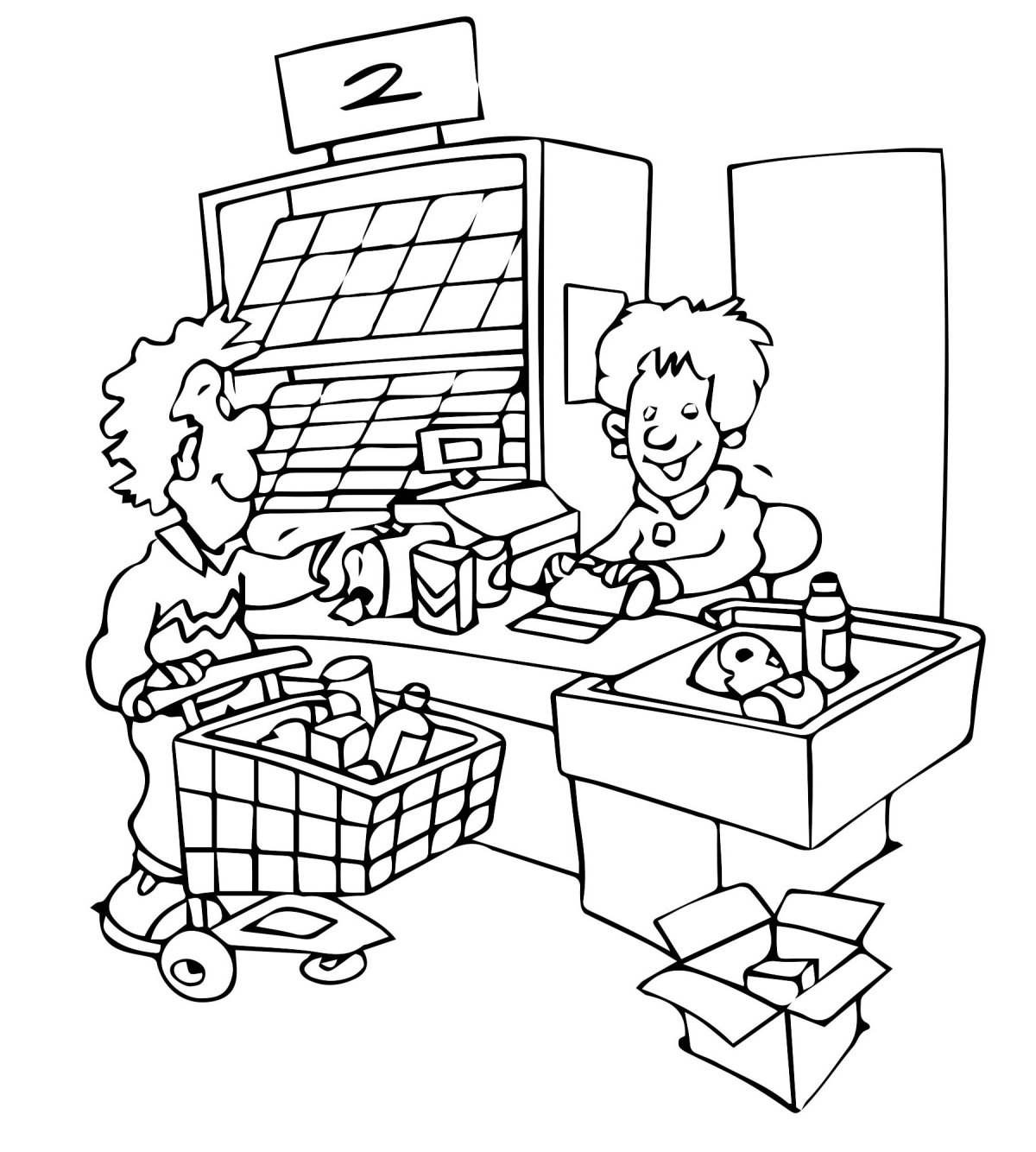 Раскраска профессии продавец