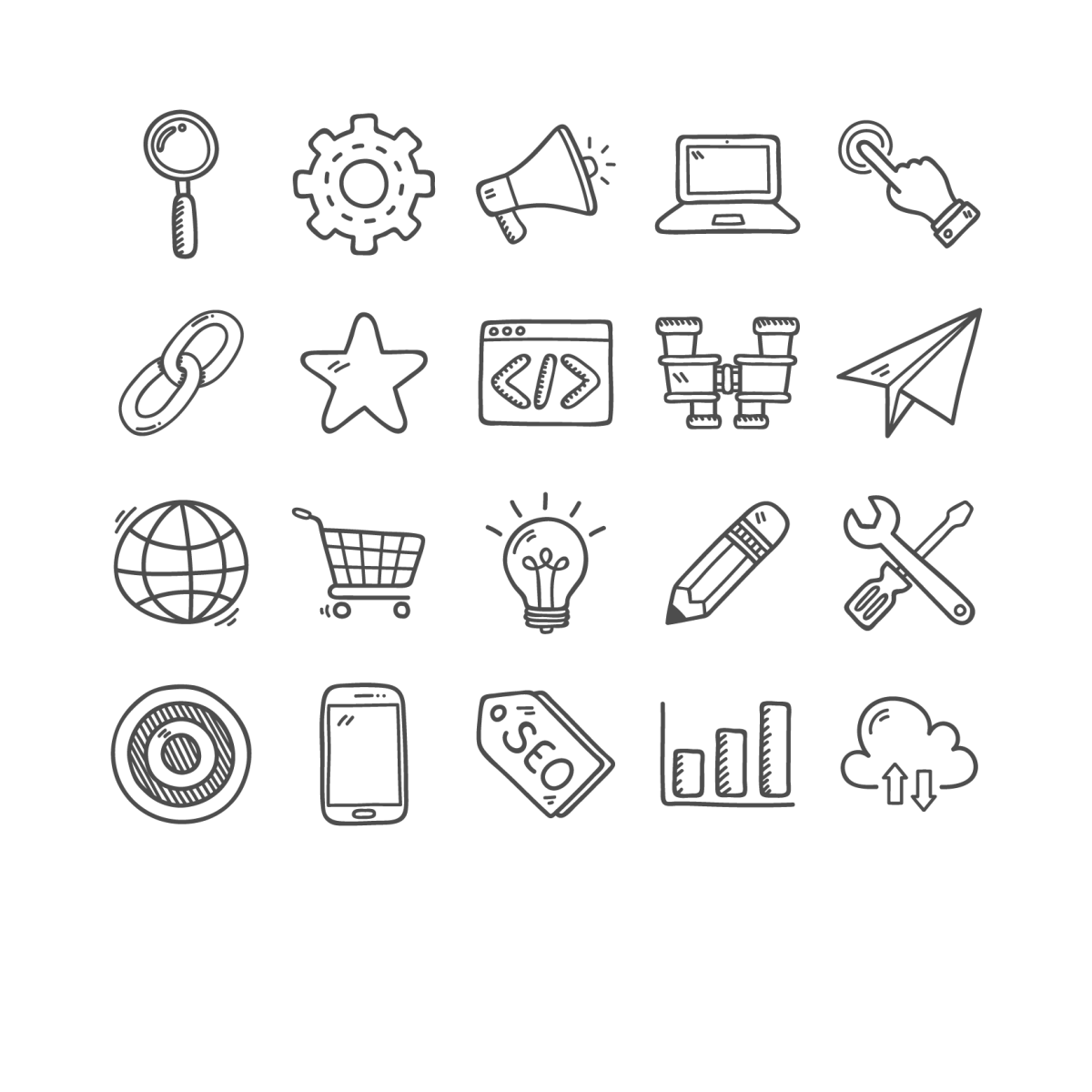 Векторные значки рисование