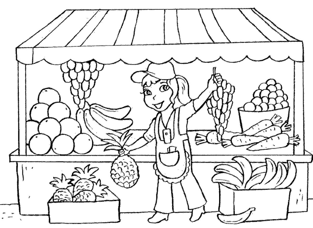 Раскраска продавец