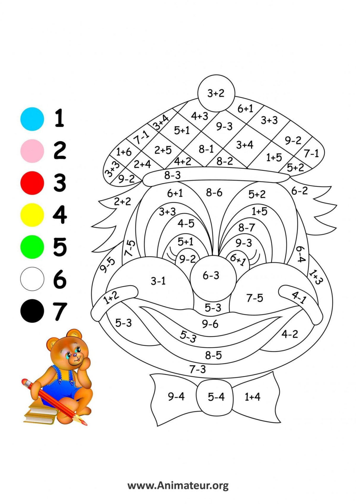 Раскраски по номерам для детей математические