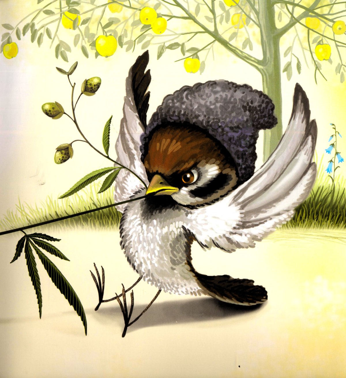 Былинка и Воробей белорусская сказка